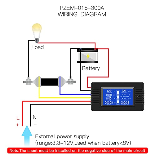 Multifunkcionalni Monitor dc,0-200 U,0-300 A (Široko primjenjuje za 12/24/48 / RV/akumulatora) LCD zaslon Digitalna Napon Struje Mjerač Solarne Energije Multimetar Ampermetar Voltmetar