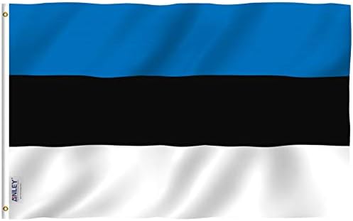 Zastava Estonije veličine 3x5 metara od Anley Fly Breeze - Dokaz svijetle boje i blijedi - Zaglavlje od platna i Dvostruki vez - Zastave Estonskog Republike od Poliestera Латунными Люверсами 3 X 5 metara