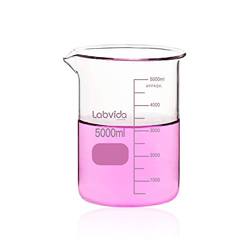Staklena čaša Labvida Griffin niske oblik, Kapacitet 5000 ml, Боросиликат 3,3 s tiskanim ocjenjivanja, LVA016