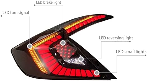 RXC LED Stražnja svjetla Stražnja Svjetla U Prikupljanju Kompatibilan za limuzine Honda Civic 10. generacije -2021 w/Serijski Zakretanje svjetla s dinamičnim animacije Dah DRL (Set od 2)