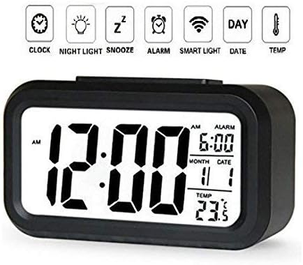 Akumulatorski Digitalni Alarm za spavaće sobe, 4,5-inčni LCD zaslon Noćni Alarm sa zvučnim signalom, pozadinskim