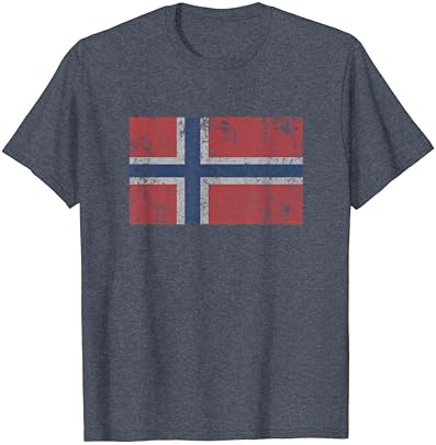 Zastava Norveške t-Shirt s Norveškim Plavim Križem Скандинавским