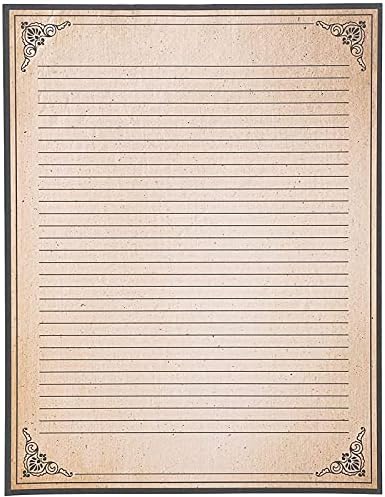 Vintage pribadača papir sa postavom za pisanje e-pošte (8,5 x 11 Inča, 48 listova)