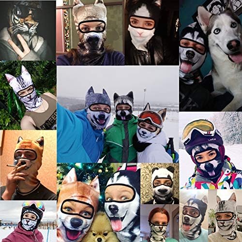 WPTCAL 3D Balaclava s ušima životinja, Полнолицевая maska za рейвов, skijanje, Glazbenih festivala, Zabava,