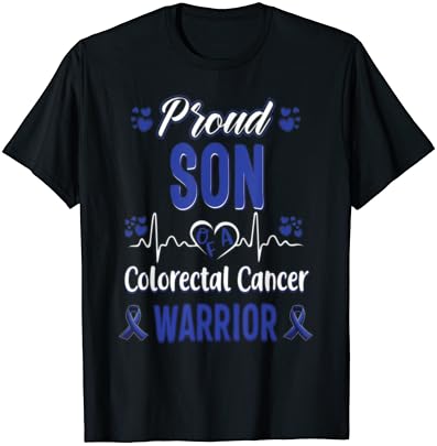 t-shirt s natpisom ponosni Sin, rak debelog crijeva, svijest ratnika