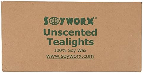 Svijeće Soyworx Soy Tealight - 25 Bez mirisa - Sve prirodne Boja - Prozirna Cupules Svijeće s vremenom gori