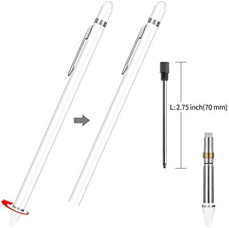 Olovka za touch screen (3 kom), Lopte olovke kapacitivni stylus ChaoQ, Crne Tinte na prosječnu točka 1,0 mm, sa 12 Izmjenjivim savjet - Bijela