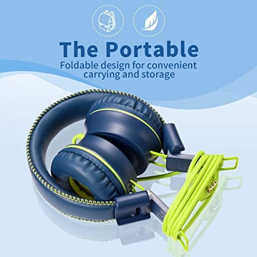 Dječji slušalice POWMEE M2 Ožičen Slušalice za djecu,Sklopivi Podesiva Stereo Bez спутывания,3,5mm Priključak