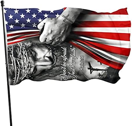 Auoltior Ne bojte se, Samo imajte Vjeru Zastava 3x5 Metara Christian Američka Zastava Zastava Isusa za Vanjsku