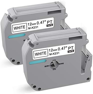 P PUTY Kompatibilnu zamjenu označavanja traka za Brother P-Touch M Traka MK231 M-K231 M-231 Radi sa Brother Ptouch PT-M95 PT-90 PT-70 PT-65 PT-70SR 1/2 inča x 26,2 ft(12 mm x 8 m), Crno na bijelom, 4 pakiranja