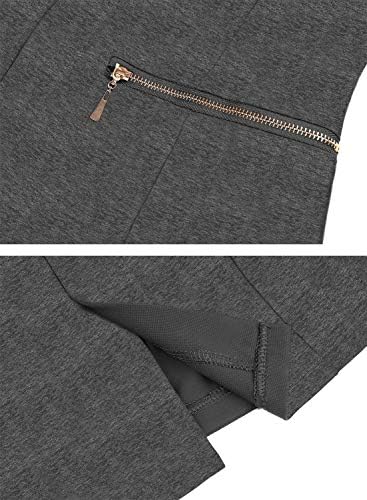 Ženski blazer Genhoo dugi rukav, Kardigan s otvorenim prednji dio, Radni i Uredski blazer s džepovima na munje