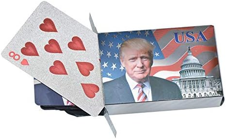 Igraće karte i Donald Trump - Posrebreni Igraće karte Посеребренная Špil Vodonepropusnih Poker karata za igranje