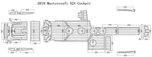 JW 2019 Mastercraft X24 Kokpit Broda EVA Krpelj Palubu 1/4 6 mm