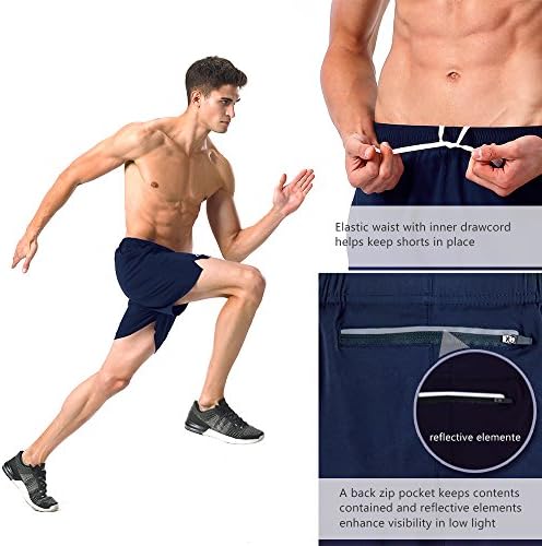 Muške kratke hlače za trčanje NAVISKIN 5 inča быстросохнущие sportske kratke hlače za trening na otvorenom džep