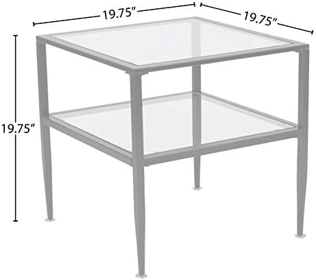 Flash Namještaja Zbirka Newport Stakla Bočni stol s Crnim metalnim okvirom