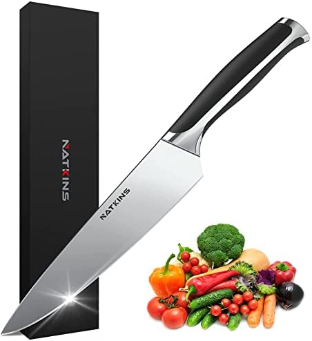 Kuhinjski nož, 8-inčni kuhar Nož, Oštar nož NATKINS za kuhanje Višenamjenski s ručka ergonomski Klasični, Lako