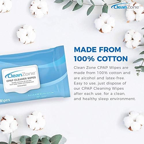 Maramice za čišćenje Maske Clean Zone CPAP - 3 Pakiranje x 62 kom. - Nježno Uklanja Ulje i Prljavštinu s maskama