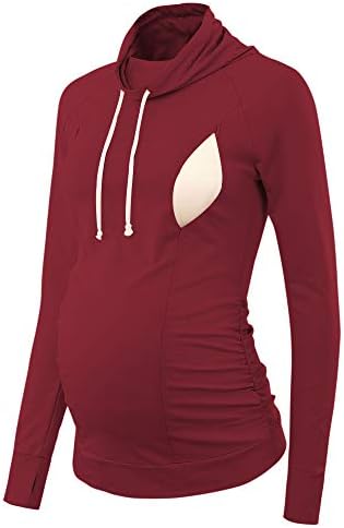 Jezero Ženska majica za trudnice s kapuljačom dugih rukava Majica za Dojenje Vrhovima Casual odjeća