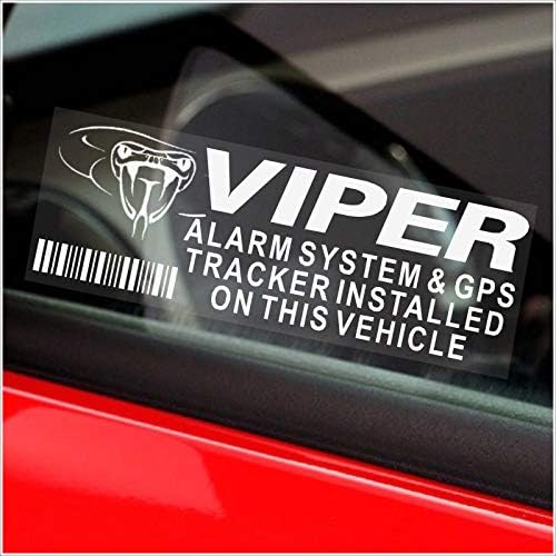 5 x Alarmni sustav Viper i GPS uređaj za praćenje, Iza stakla, Lažne Naljepnice sigurnost,3,4 x 1,1 cm,Auto,Vozilo,automobil,Kombi,Upozoravajući