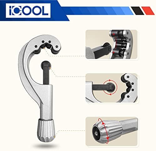 Rezač ICOOL od 3/16 do 2-5/8 inča (5-67 mm) za cijevi od aluminija, bakra, mesinga, PVC, tanke cijevi od nehrđajućeg čelika, sa dodatnim žilet