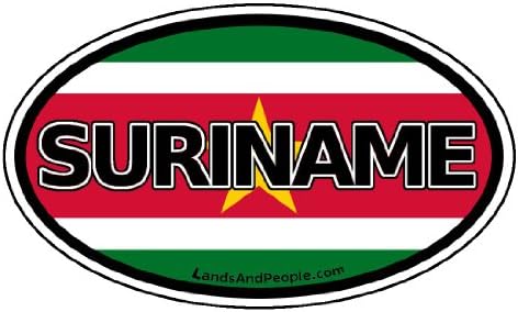 Sudarač vozilo sa zastavom Суринама Ovalni Naljepnica