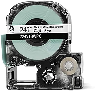 Tape cartridge Epson LABELWORKS 224VTBWPX - Crno na bijelom Fleksibilan i izdržljiv Vinil Traka za industrijske