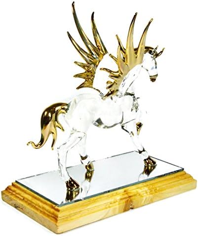 NaCraftTH Figurica ručni rad Krilati konj Pegaz, Puhano zlato, Umjetničkog rada, Kipić, Kućnog tekstila, Fantastičan