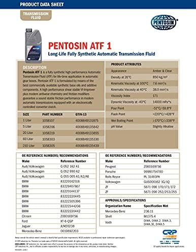 Пентозин 1058206 ATF-1 Sintetička tekućina automatskog mjenjača, 5 litara
