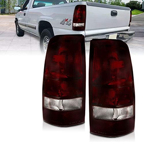 Tamno crvena Zamjenjive Kočnice Stražnja svjetla AmeriLite Za Chevrolet Silverado 1999-2002 : 99-06 GMC Sierra-Desna strana putnika i Lijeve strane Vozača