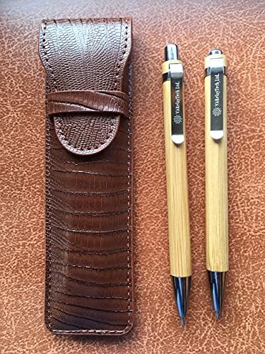 Bamboo kemijska olovka i set mehaničke olovke s torbicom od umjetne kože, Rezervnim punila za olovke i olovkom