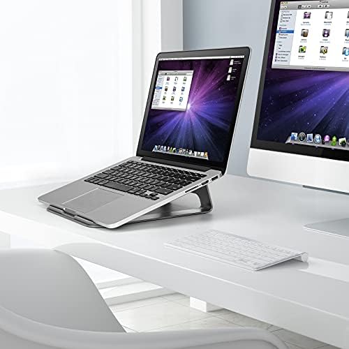 Stalak za prijenosno računalo, Ergonomski Aluminijski Stalak za prijenosno računalo za MacBook Air i Pro/Dell XPS/HP/Lenovo i još mnogo toga, Stalak za tablet računala Kompatibilna s laptopima od 10 do 17,3 inča (siva)
