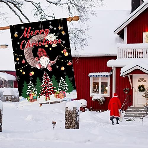 Božićni zastava s Гексаграммой 28x40 cm Vertikalni obostrani tisak Zastava Božićnog kuće, Božićni vanjski zastava