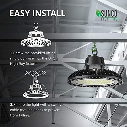Sunco Lighting 2 paketa NLO LED High Bay, 150 W, 600 W SKRIVENA zamjena, 21 000 LUMENA, dnevno svjetlo 5.000