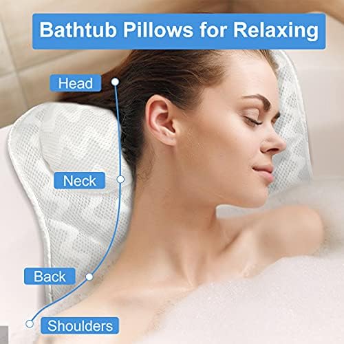 Jastuk za kupanje,3D Zračni nadvoji jastuk za kupanje za vrat, glavu i ramena, Luksuzni Jastuk za kupanje sa