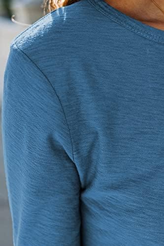 AUTOMET Ženske majice dugih rukava Crewneck 2021 Jesenski tunica Vrhovima приталенные košulje Basic t-shirt