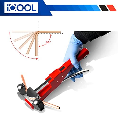 Kit za savijanje cijevi ICOOL Ručni alat od 1/4 do 7/8 inča za održavanje sustava za hlađenje HVAC od mekog bakra i Aluminija, s труборезом