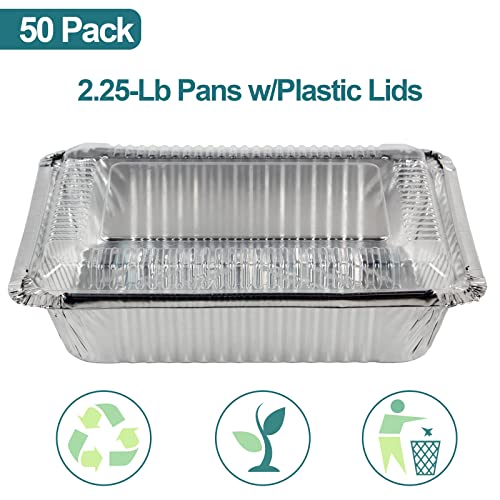 2,25 Фунтовые Aluminijske Tave s prozirnim plastičnim poklopcem-50 Paketića za Jednokratnu upotrebu Posude za