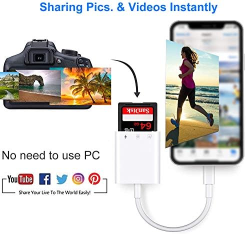 Čitač SD kartice za iPhone i iPad 3 u 1 Čitač memorijskih kartica Plug and Play Uređaj za čitanje kartice Micro
