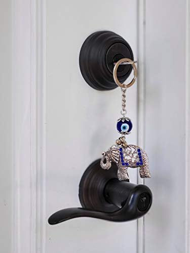LUCKBOOST - Okićen Srebrni Privjesak-amulet u obliku slona s plavom хрусталем i staklenim perlama Whammy-Znak