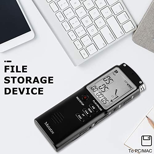 16 GB Digitalni Diktafon s aktivacijom glasa, Metatze Modernizirana Mini Prijenosni Diktafoni s Tipkama za reprodukciju