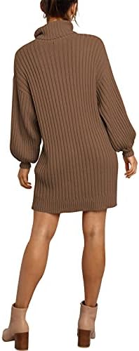 ANRABESS Ženska водолазка dugi rukav-svjetiljku Svakodnevno slobodno haljinu-džemper velike veličine Soft zimske