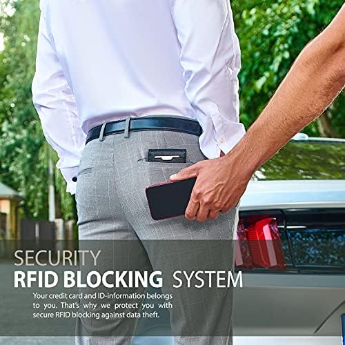 TRAVANDO Muški tanak torbicu s kopčom za novac, RFID-blokiranje Dvostruki Držač kreditne kartice za muškarce