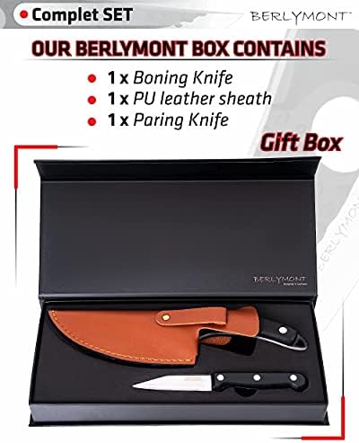 Nož Viking s Nožem za kostiju u Koricama i Nož za ljuštenje u Poklon Kutiji Nož za Rezanje Mesa Nož za File