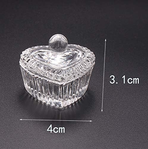 GSHLLO 2 komada Stakla za dizajn noktiju Akril Dappen dish Tekući Puder Kristalna čaša staklarija Instrumente s poklopcem B