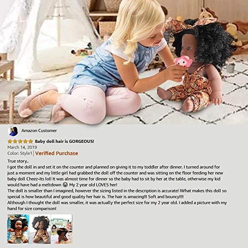 Nice2You Crne Lutke 12 inča Američka, Afrička girl Lutka za Djecu u dobi od 2 3 4 5 6 7 godina Moda igre lutka