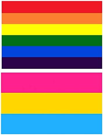 3x5 METARA Napredak Ponos Rainbow Zastava i Zastava Bi Ponosa - Zastava LGBT i Biseksualne Zastave Poliester