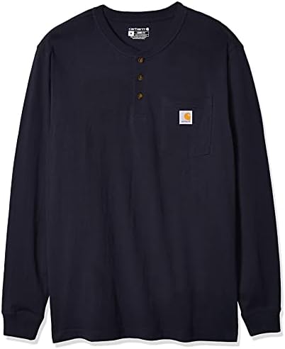 Muška majica Carhartt slobodnog rez u teškoj kategoriji dugih Rukava i džep Henley