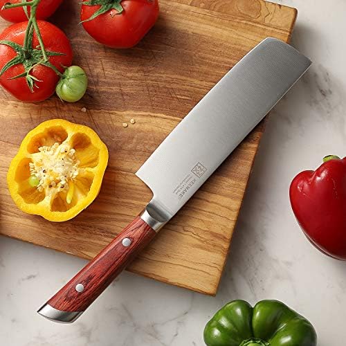 Nož Накири Japanski Povrća Nož 7 Inča, Oštar Njemački Od visoko ugljičnog Nehrđajućeg Čelika Azijski Kuhinjski