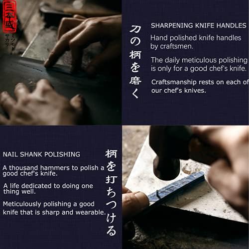 МИЦУМОТО САКАРИ 8-inčni Japanski Kuhar Nož Ručno Kovanje Гюто, Profesionalni Kuhinjski Nož iz Damaska 440С,