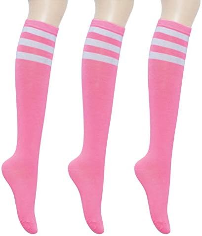 Ženske pamučne čarape do koljena KONY - Svakodnevne običan i šarene modne čarape 3 Para (Veličina ženskih cipela 5-9)